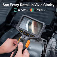 Articulating Borescope with Dual Lens Endoscope Camera, Two-Way Articulated Ind