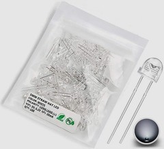 Lot 20 pcs 5mm Cool White Straw Hat LED Diode Lights Clear Dome Lens 3V 20mA