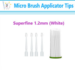 Dental Microbrush Micro Brush Applicator Tips 1.0mm Super Fine, White, 400/Pk