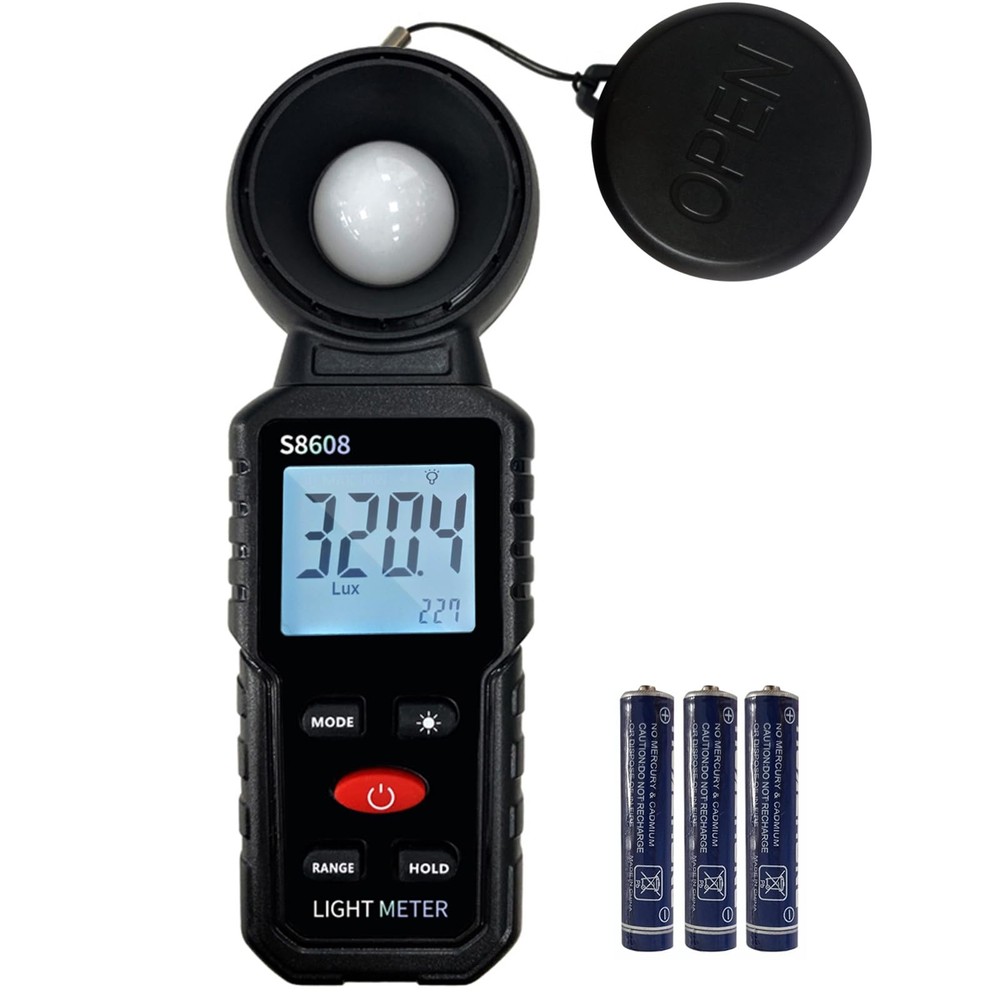 Digital Illuminance Light Meter Tester 200,000Lux Meter 18,500FC Luxmeter Lig…