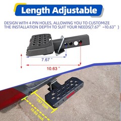 Tow Hitch Step Trailer for 2 Inch Receiver with Pin Lock & U-Bolts Stabilize