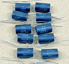 STK Axial Polypropylene Capacitor KP80S .022uF 600V 5% QTY 10 for Tube radio