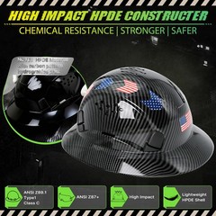 Hardhats size range from 53-63cm/ 20.86-24.80 inch, Bright Black Carbon…