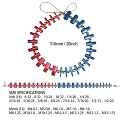 Nut and Bolt Thread Checker Inch & Metric Thread Gauge Nut and Bolt Size Gauge