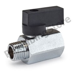 1/4″ MNPT x 1/4″ FNPT Mini Brass Ball Valve, Chrome Plated