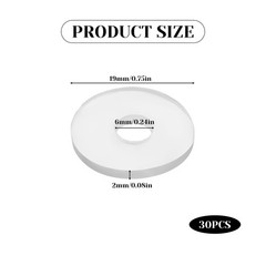 30 Pack 3/4 Inch Clear Plastic Washers, Flat 19 millimeters, Transparent