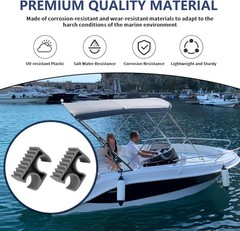 Bimini Top Pole Clips for 7/8-Inch Support Poles, 2 Pack (Grey)