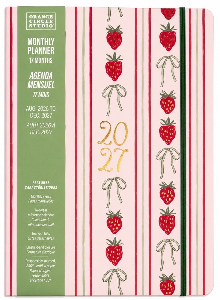 2027 Orange Circle Studio Monthly Planner 17 Month Pink Red Strawberry MEDIUM