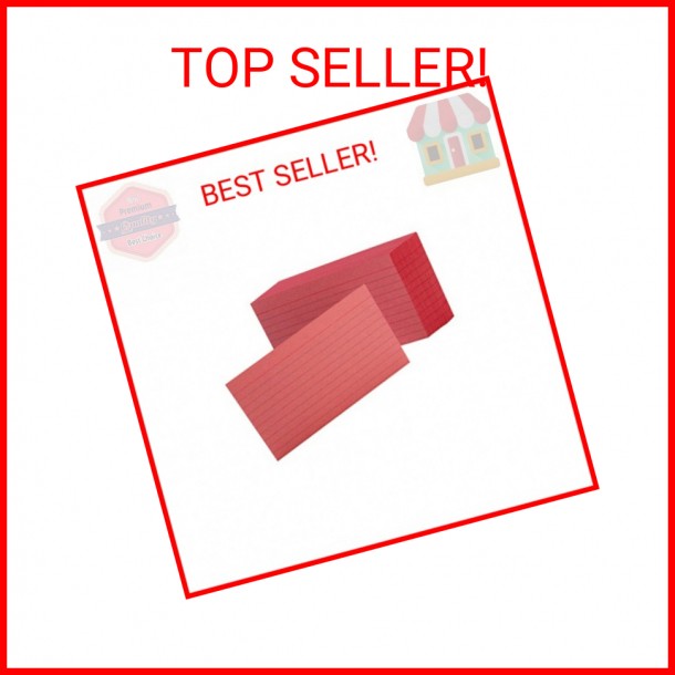 Oxford Ruled Color Index Cards, 3″ x 5″, Cherry, 100 Per Pack (7321 CHE)