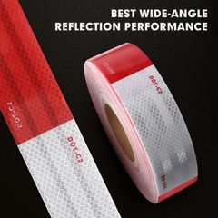 2 Cinta De Seguridad Reflectante De Pulgadas X 30 Pies Dot-c2 Adhesivo Rojo Y…