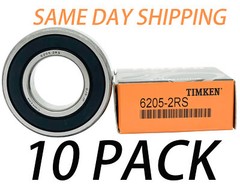 10PACK TIMKEN 6205-2RS 25X52X15MM Double Rubber Seal Bearings USA Brand