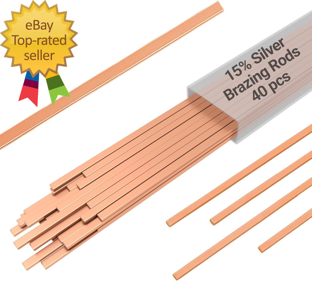 15% Silver Brazing Rods AWS Bcup-5 40 Sticks Silver Solder Phos Copper Brazing