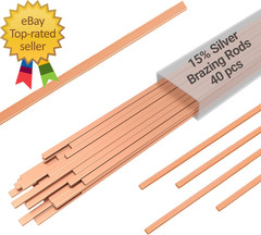 15% Silver Brazing Rods AWS Bcup-5 40 Sticks Silver Solder Phos Copper Brazing