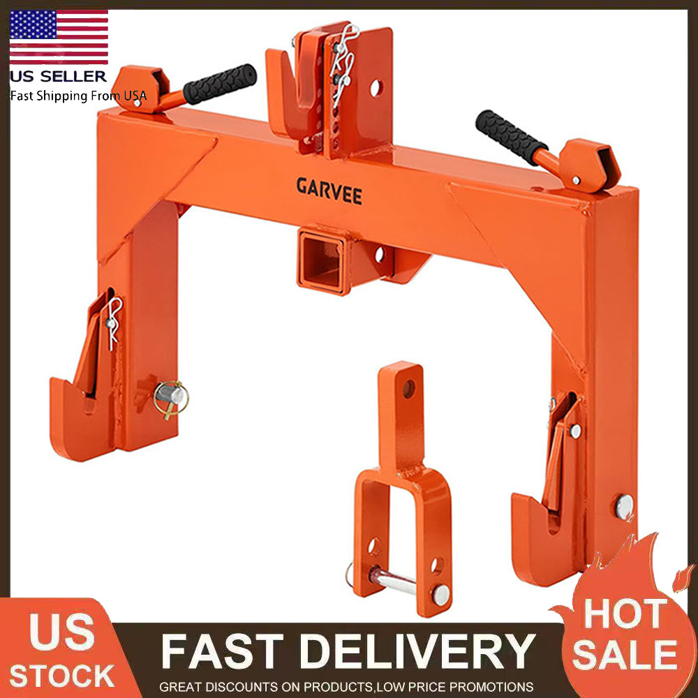 3 Point Quick Hitch Adapter Attach 2″ Receiver for Category 1 Tractor 3000 lbs