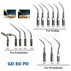 5pcs Dental Ultrasonic Scaler Puntas Endo Perio Scaling ED GD PD Para DTE SATLEC