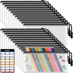 Mesh Zipper Pouch Bags 24PCS Clear Cosmetic Organizer Travel Bags