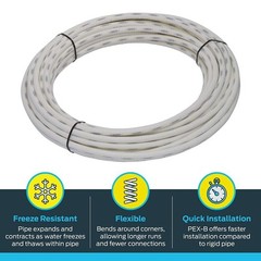 Sharkbite 1/2” X 100′ White Polyethylene Pex Coil Tubing