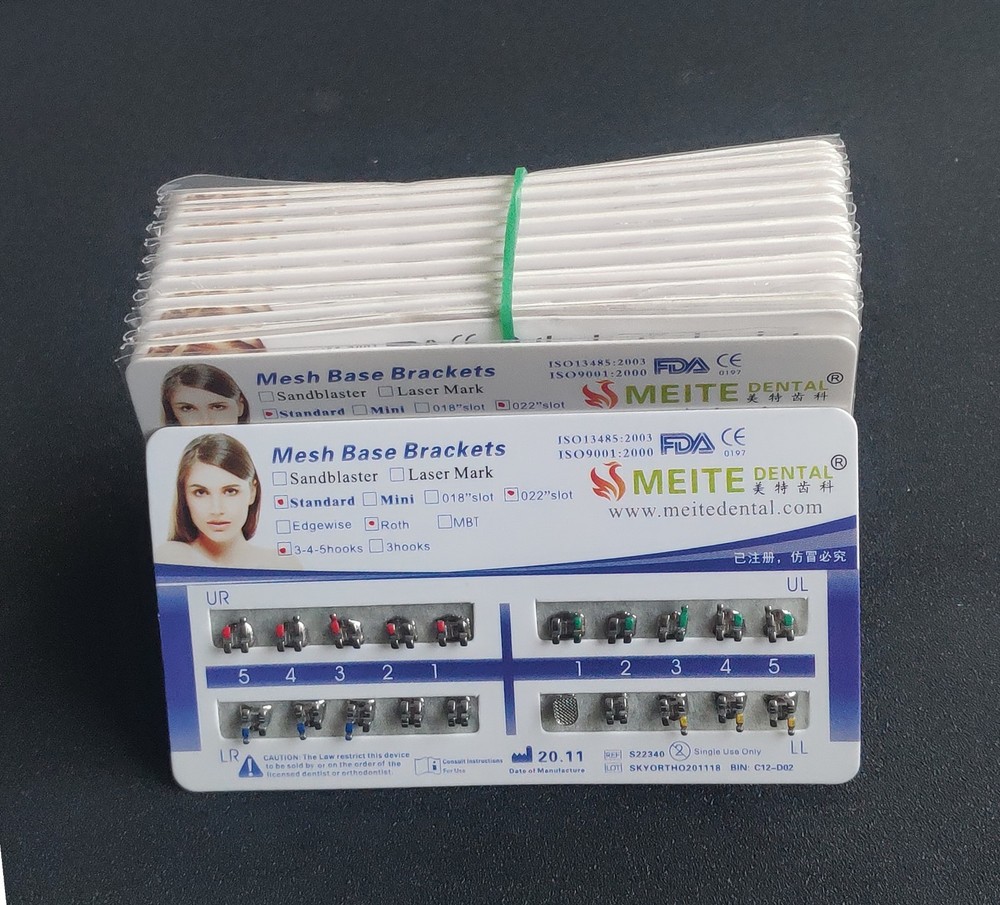 20 Packs Dental Orthodontic Metal Brackets Braces Standard Roth MBT Mesh Base