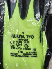 MAPA Temp-Dex 710 Nitrile Palm Coated Thermal Gloves w/ Dots Light Weight Size 9