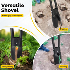 Post Hole Digger Tool, Heavy Duty Post Hole Digger with 55 Inch Handle, Dual Sha