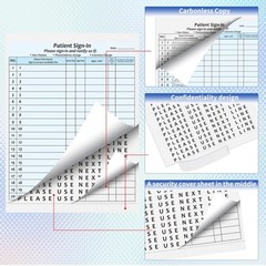 125 Patient Sign-In Sheets, HIPAA Compliant, Adhesive Peel-Off NCR Forms for Cli