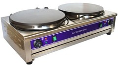 220V Electric Crepes Making Machine Dia15.7IN Double Head Circular Pancake Maker