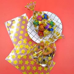 820 PCS Food Grade Foil Candy Chocolate Wrappers Bags Metallic Ties 4×4 Inch