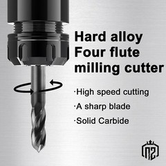 5Pcs 4 Flute 90 Degree 1/4″x3/4″x2-1/2″ Solid Carbide Drill Mill – AlTiN Coated