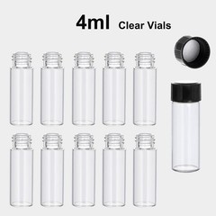 500x 4/10/30ml Glass Vials Amber/Clear Vials with Caps Small Lab Vials Sample