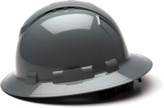 Pyramex Vented Slate Gray Hard Hat – Full Brim Protection Meets ANSI Standards