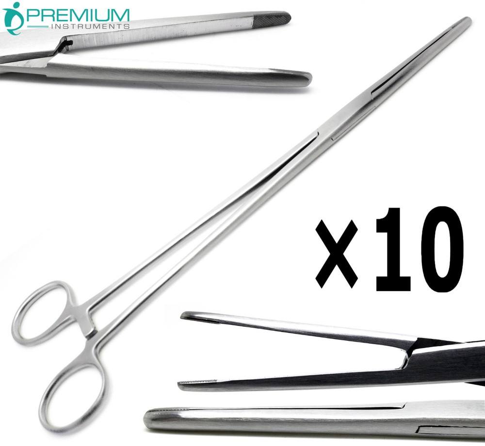 10× Surgical Kelly T/C Forceps 10″ Straight Hemostat Veterinary UPGRADED Tools