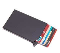 Mens Slim Carbon Fiber Money Clip Wallet RFID Blocking ID Credit Card Holder