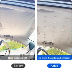 60PCS Gray White Car Roof Headliner Repair Kit with Installa Color: Gray White