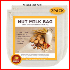 Scengclos Nut Milk Bags All Natural Cheesecloth Bags 12X12 2 Pack 100