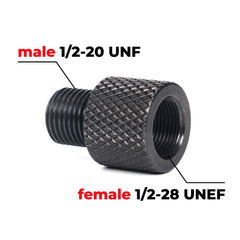 Female 1/2-20 Unf to Male 1/2-28 Unef & Male 1/2-20 to Female 1/2-28 Adapter