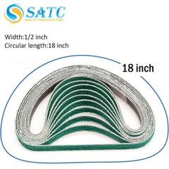 SATC 1/2 Inch x 18 Inch Zirconia Sanding Belts for File Sander, 10-Pack 80 Grit