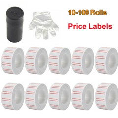 10-100Roll White Price Tag Sticker MX 5500 Gun Adhesive Labels 1 Refill ink US