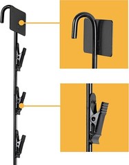 Hanging Merchadise Strips with Hooks,31 Inches Chip Display Rack Stand 120 Clips