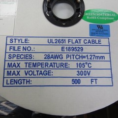 ELMAC HF-10X500FT Qty of 25 per Lot UL2651 FLAT CABLE 10 POLES AWG28