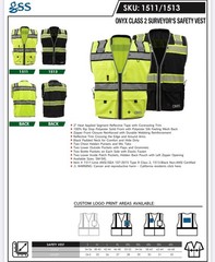 GSS Safety 1513- 2XL High Visibility Surveyor’s ONYX Vest: 2XL, Class 2/ Zipper