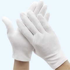 6 Pairs Soft White Cotton Gloves for Cosmetic Moisturizing Coin Jewelry Inspe…