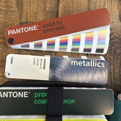 Lot (4) Pantone Color Guide Fan Books Formula Process Solid Coated Uncoated Swop
