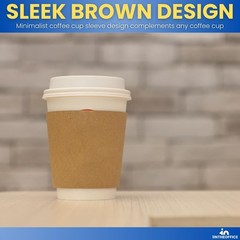 Coffee Cup Sleeves, Corrugated Coffee Sleeves for 10 oz, 12 oz & 16 oz Cups,