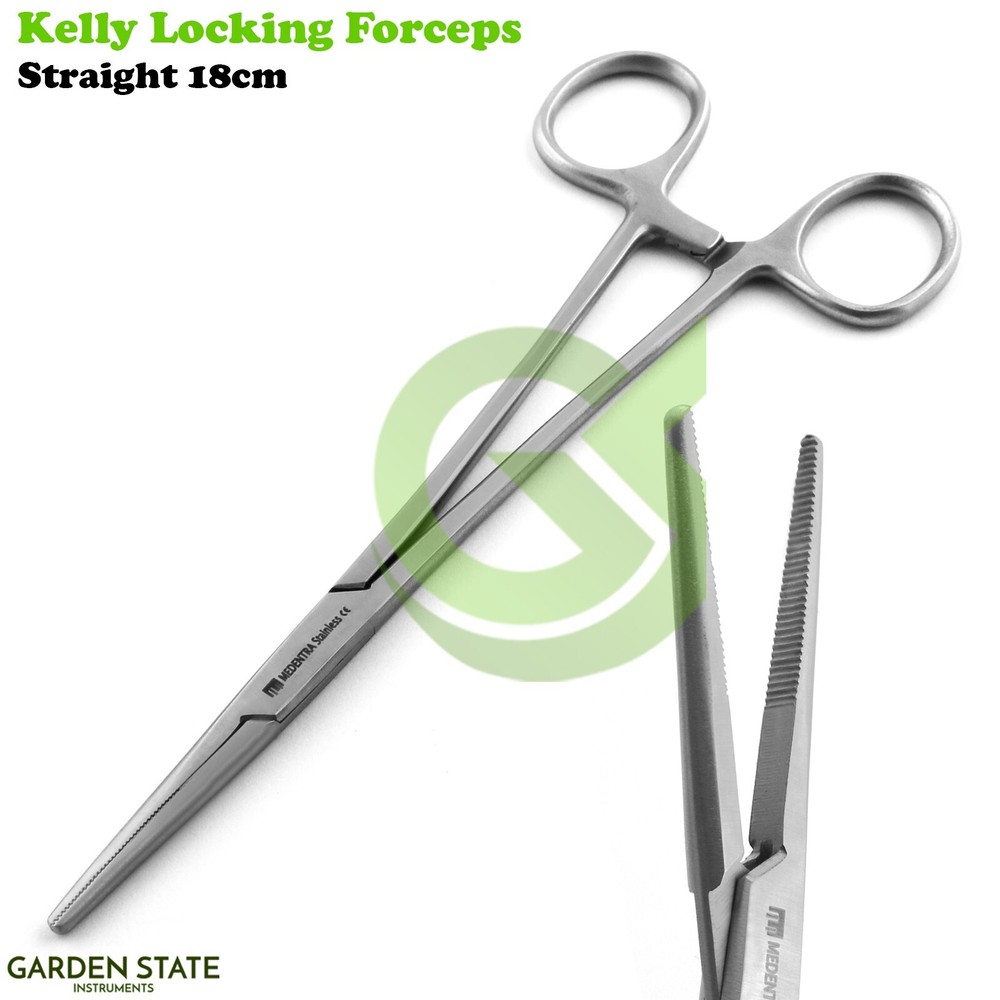 Kelly Hemostat Locking Forceps Long Straight Surgical Clamp Stainless Steel