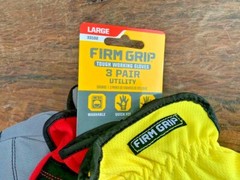 3-Pack Gloves Firm Grip Utility Working Gloves Size Large High Dex Performance