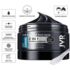 JVR Peel Off Face Mask, Blackhead 4.23 Fl Oz (Pack of 1), Black Mask 4.23oz