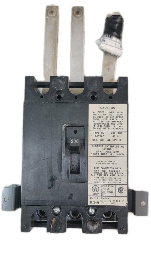 Eaton CC3200 3 Pole 200 Amp 240 Volt Circuit Breaker