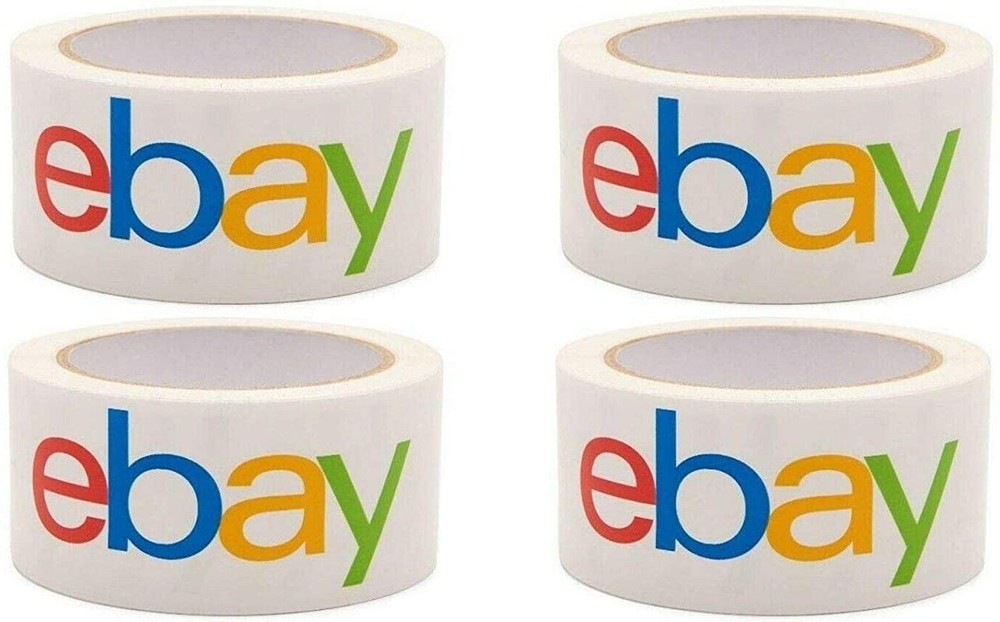 4 Rolls Official eBay Branded Logo Shipping Tape White New Sealed From eBay