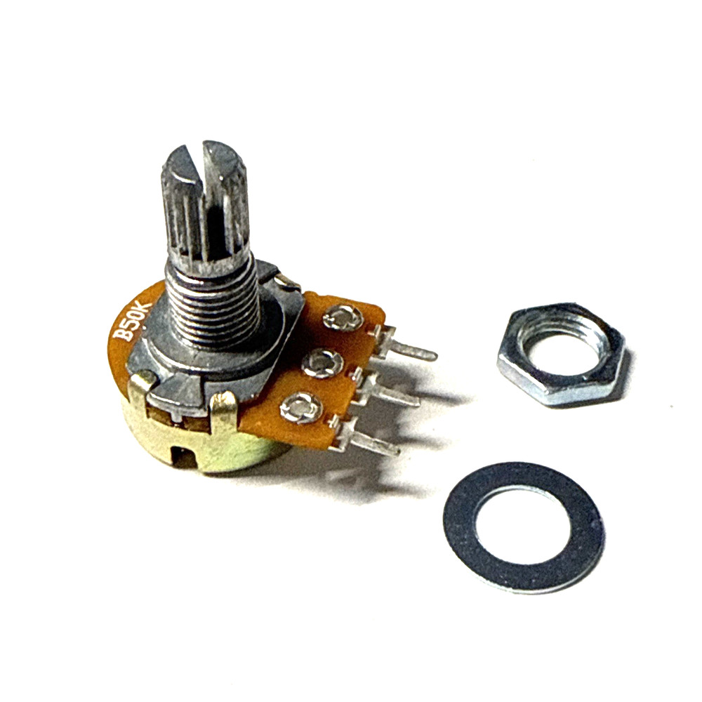 Potentiometer 50 kOhm linear 0.5W Pot 5% shaft OD 6mm OD 0.25 inch