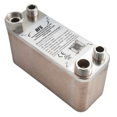 HFS(R) Homebrew Wort Chiller 7.5″2.9″ 40 Plate M& F Garden Hose Combo 1/2″ NPT